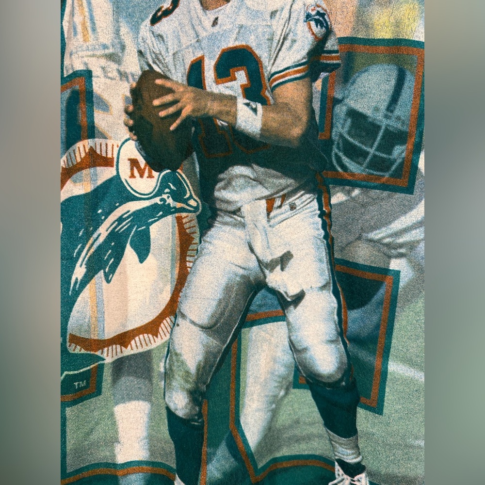 Vintage 1996 Dan Marino Miami Dolphins Single Stitch T Shirt Men’s 2XL USA - Picture 11 of 16